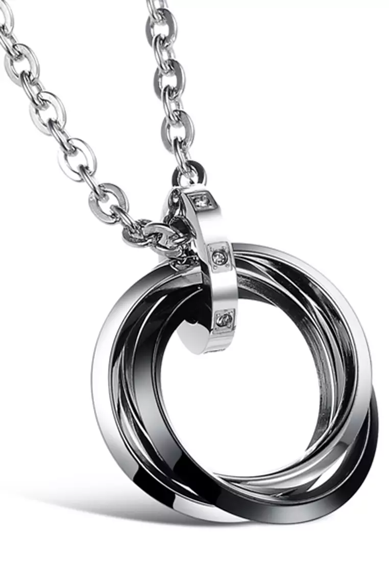 Couples Pendant Necklace 1 Set