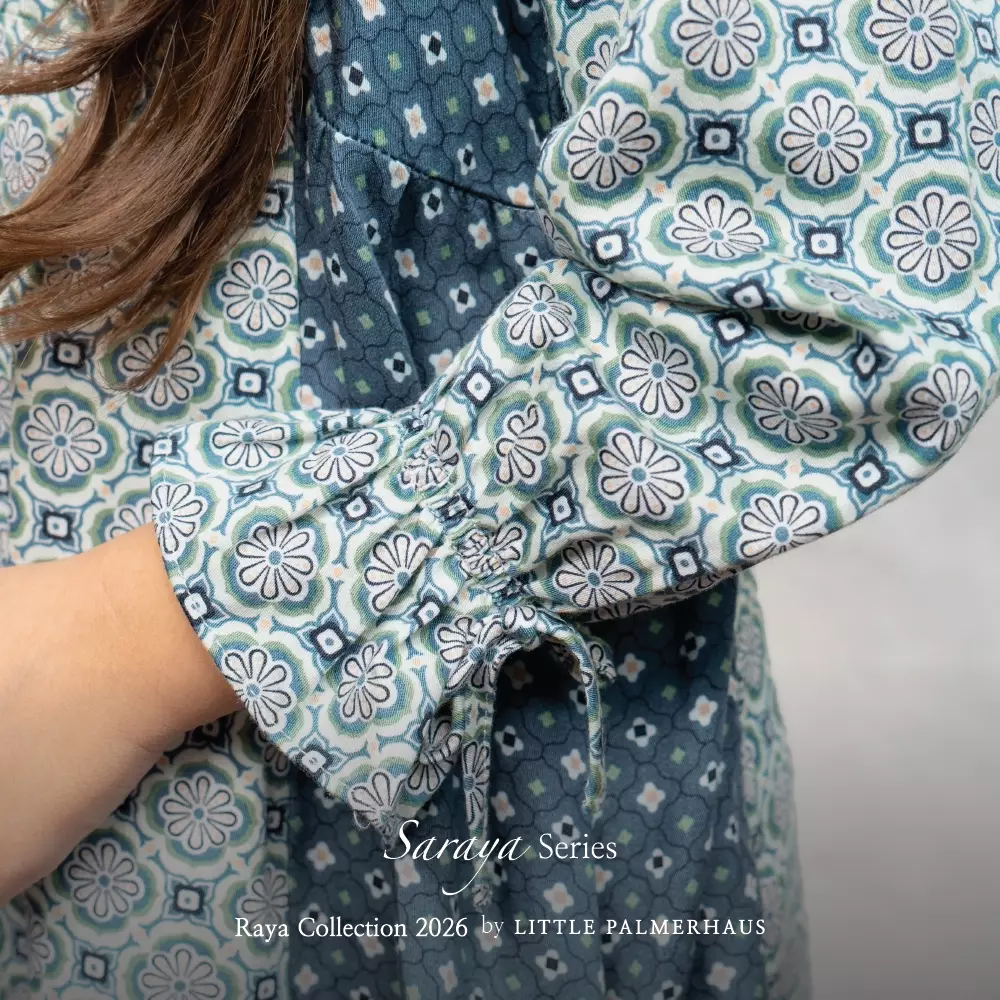 Little Palmerhaus - Baju Lebaran 2026 - Saraya Girl Gamis (Baju Gamis Anak Perempuan Usia 1-6 Tahun) Slate Blue