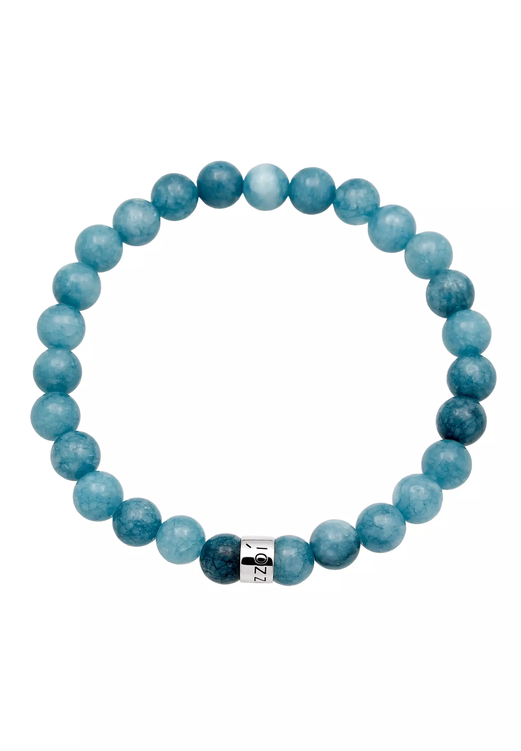 EXCLUSIVE Gelang Perhiasan Perak 925 Pria Agate Aquamarine Beads