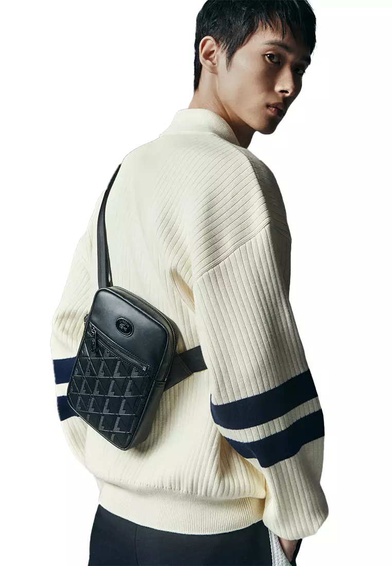 Embossed Monogram Vertical Satchel