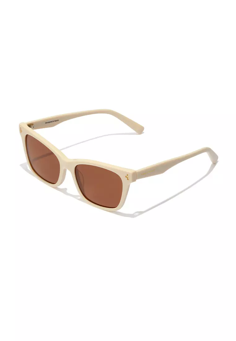 HAWKERS POLARIZED COTTON Brown MAZE Sunglasses for Men and Women, Unisex. UV400 Protection. Official Product designed in Spain