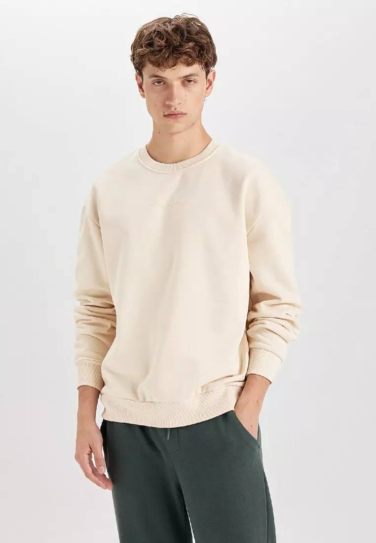 Boxy Fit Crew Neck Printed Sweatshirt