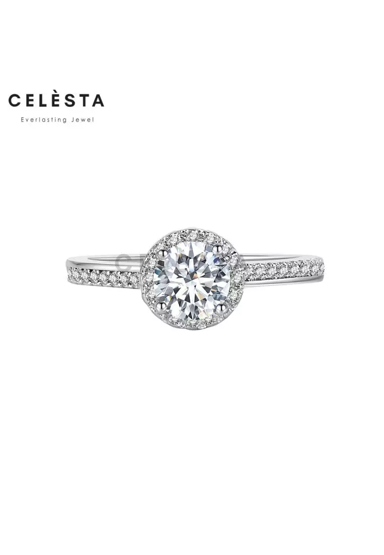 Berlian Moissanite La Meline Ring [GRA CERTIFICATE MOISSANITE DIAMOND] - Cincin Moissanite Diamond 0,5 CT 925 Silver Celesta by Her Jewellery