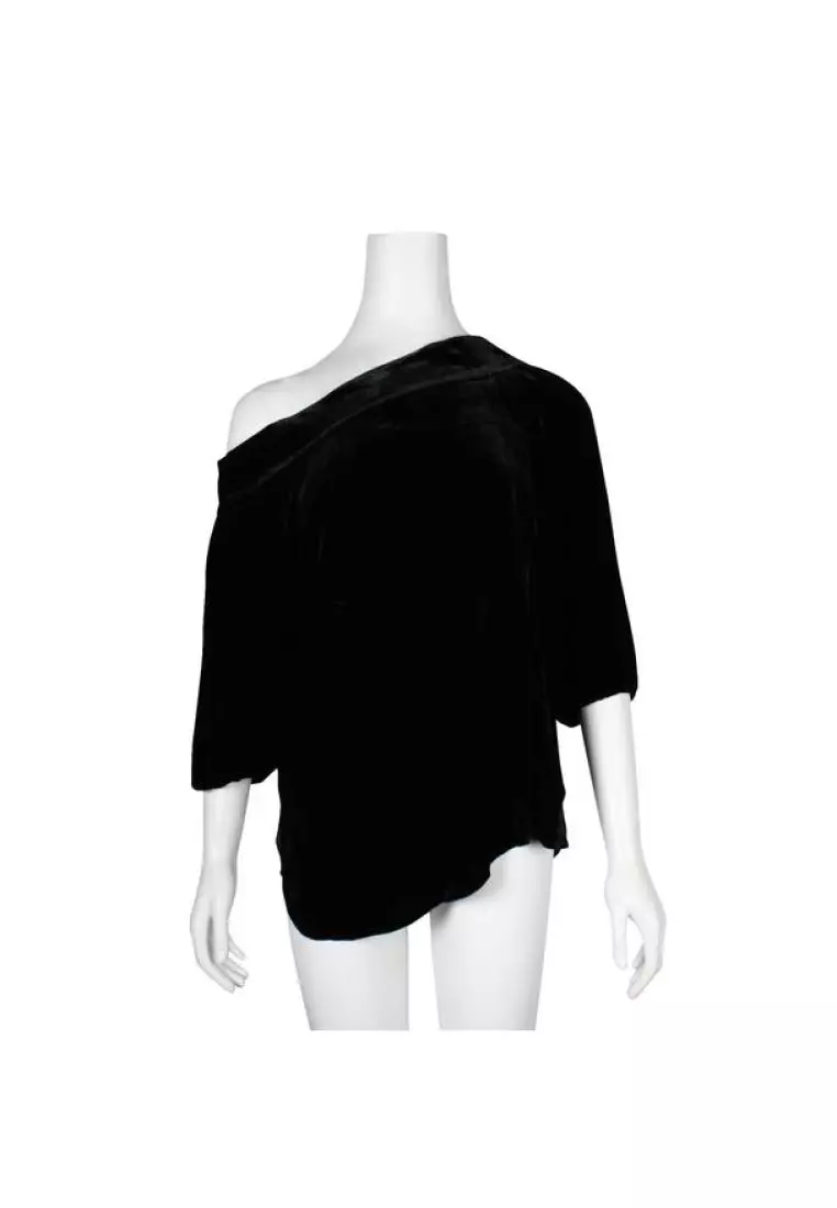 Black velvet deals off shoulder blouse