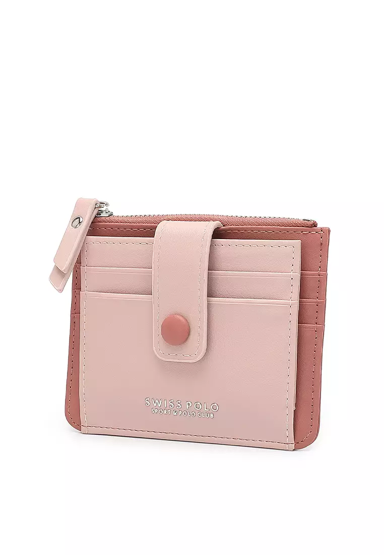 Women's Card Holder With Coin Compartment - Pink