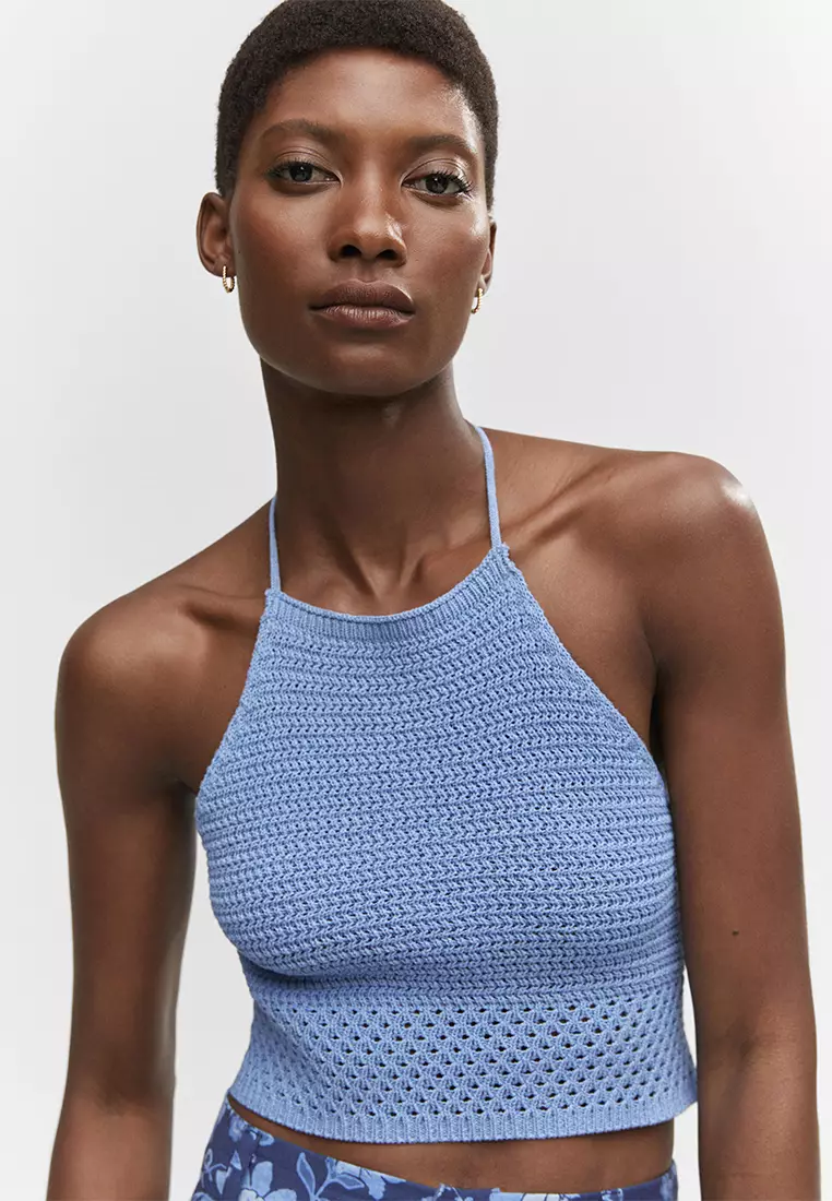 線上選購Mango Halter Neck Crochet Top | ZALORA 台灣