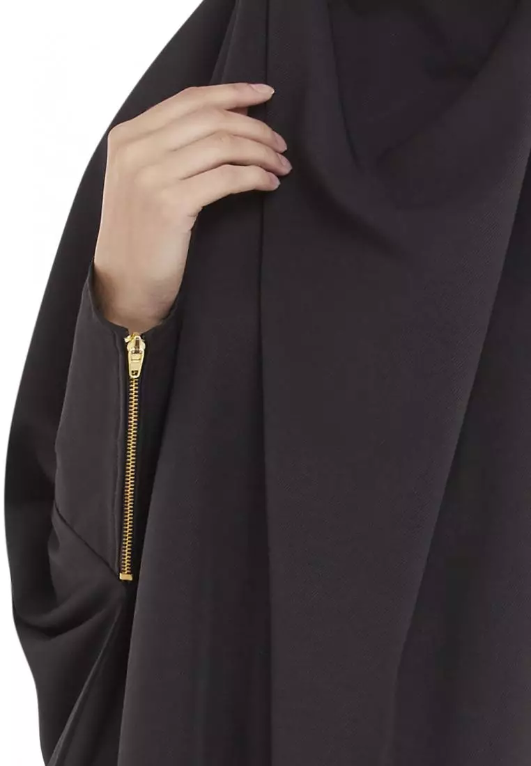 French Khimar Set Rok Wanita Muslimah Marwah - Abu Hitam