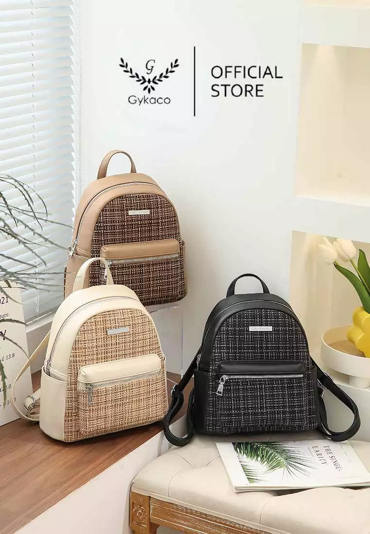 GYKACO SAMWON Beige - Tas Ransel Wanita - Fashion Backpack (IMPORT)