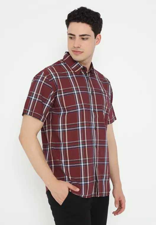 POLICE Kemeja Yarndyed Kotak Regular Fit Pria