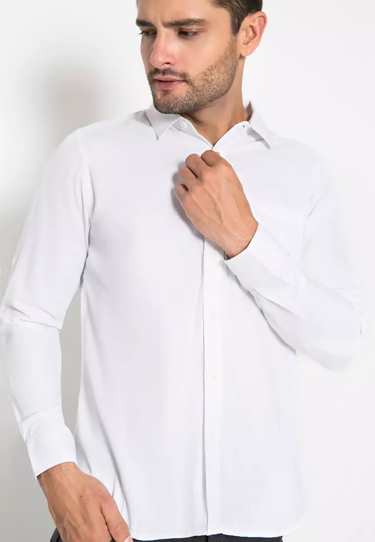 LGS - Kemeja Casual Pria - Lengan Panjang - Kemeja Basic Putih - CSH.283.S988.157.C L/S