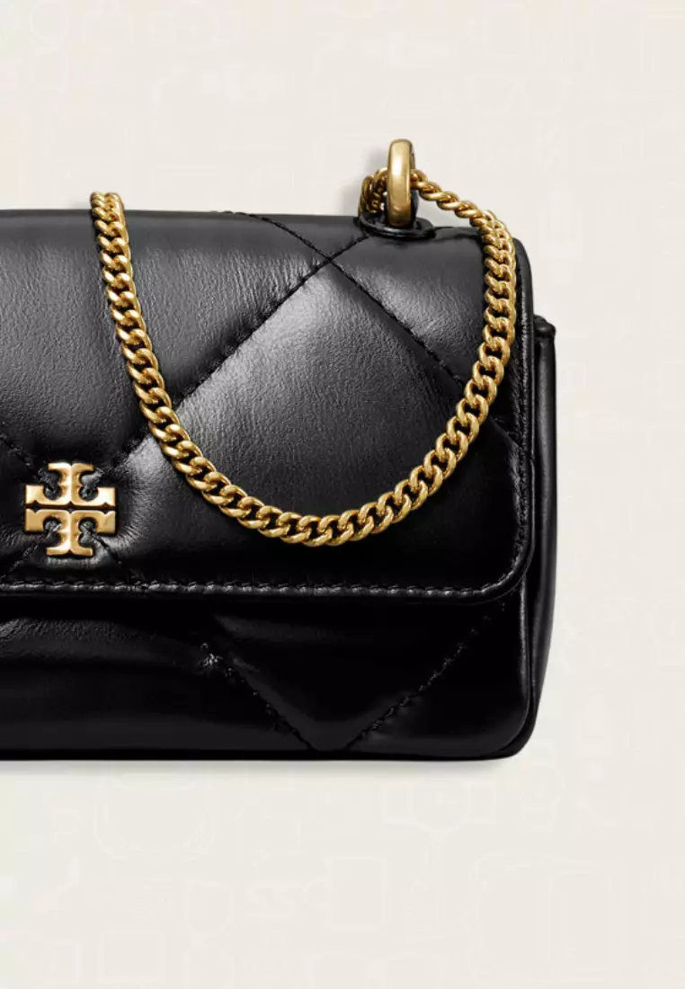 Tory Burch Kira Diamond Quilt Mini Flap Bag Black