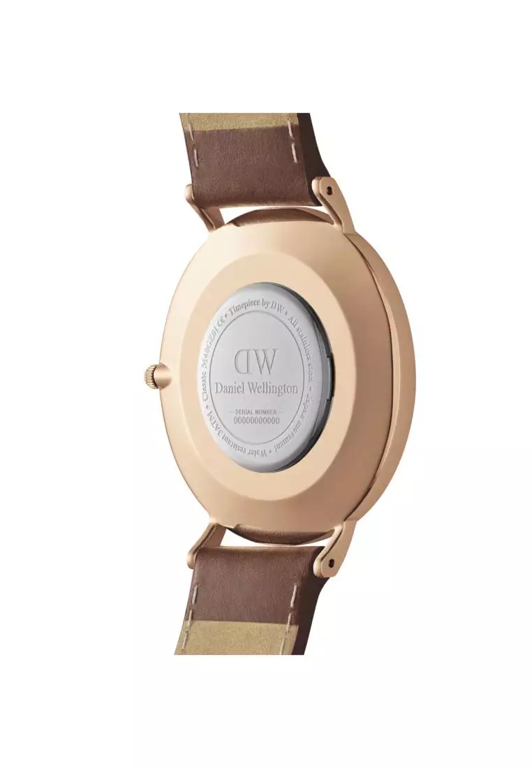 Classic 40mm St Mawes Rose Gold Arctic Dial - Watch for men - Leather strap - DW official - Men's watch - Male watch - Blue dial - Authentic - jam tangan lelaki