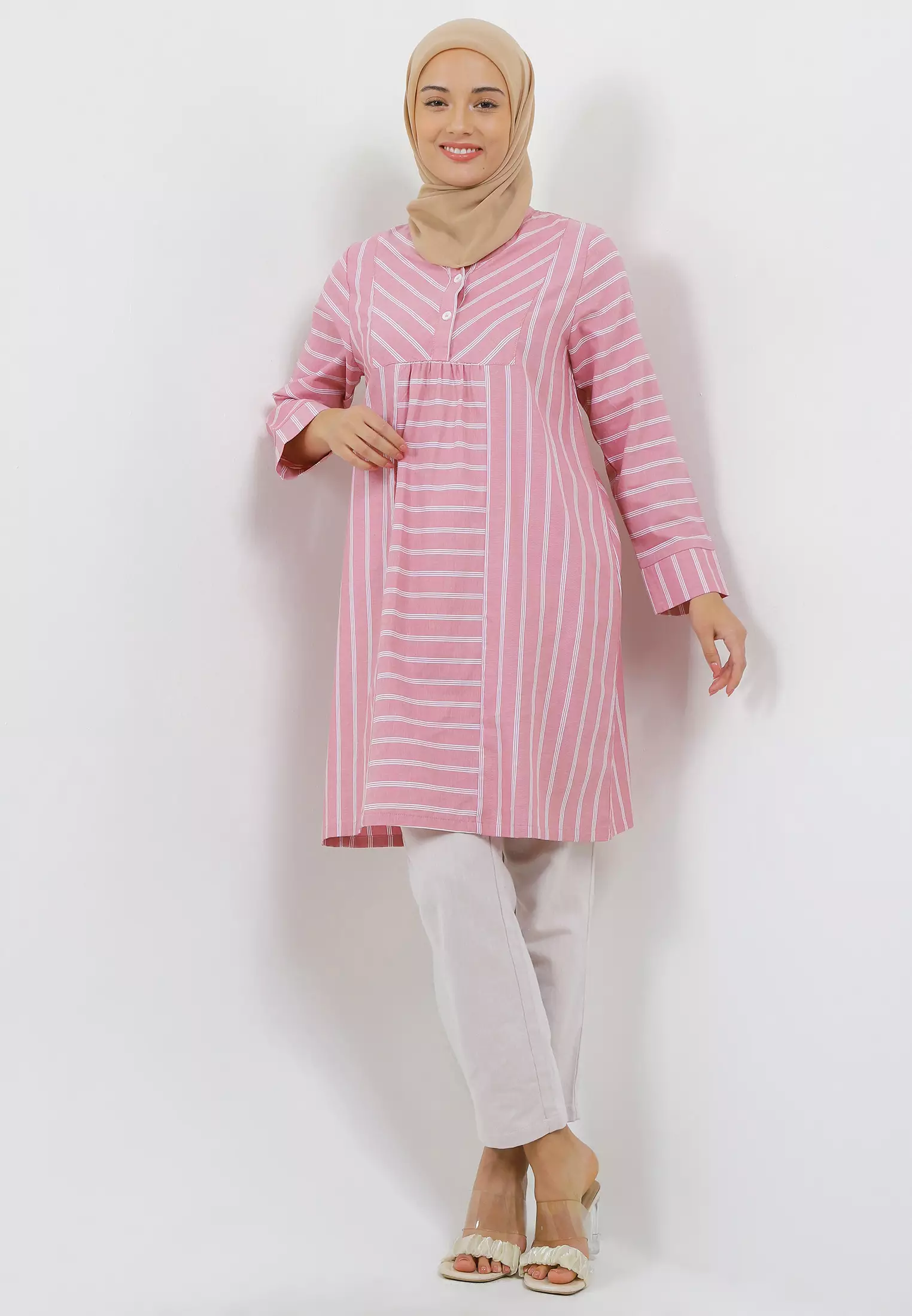 MFMW Dahana Tunik Merah Motif Salur
