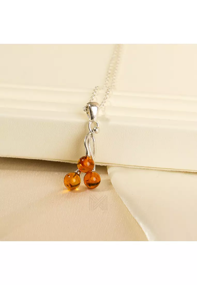 Amber necklace h539. outlet Mod trio