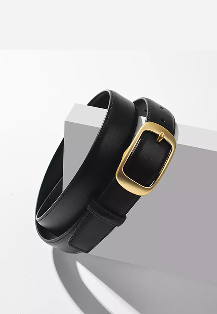 Metal Pin Gold Color Buckle Leather Belt JW CY-158