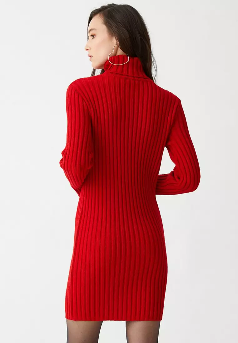Turtleneck Mini Sweater Dress