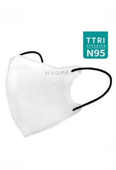 Haofa 3D 氣密型立體醫療口罩（台灣N95規格） 雪狐白色30入