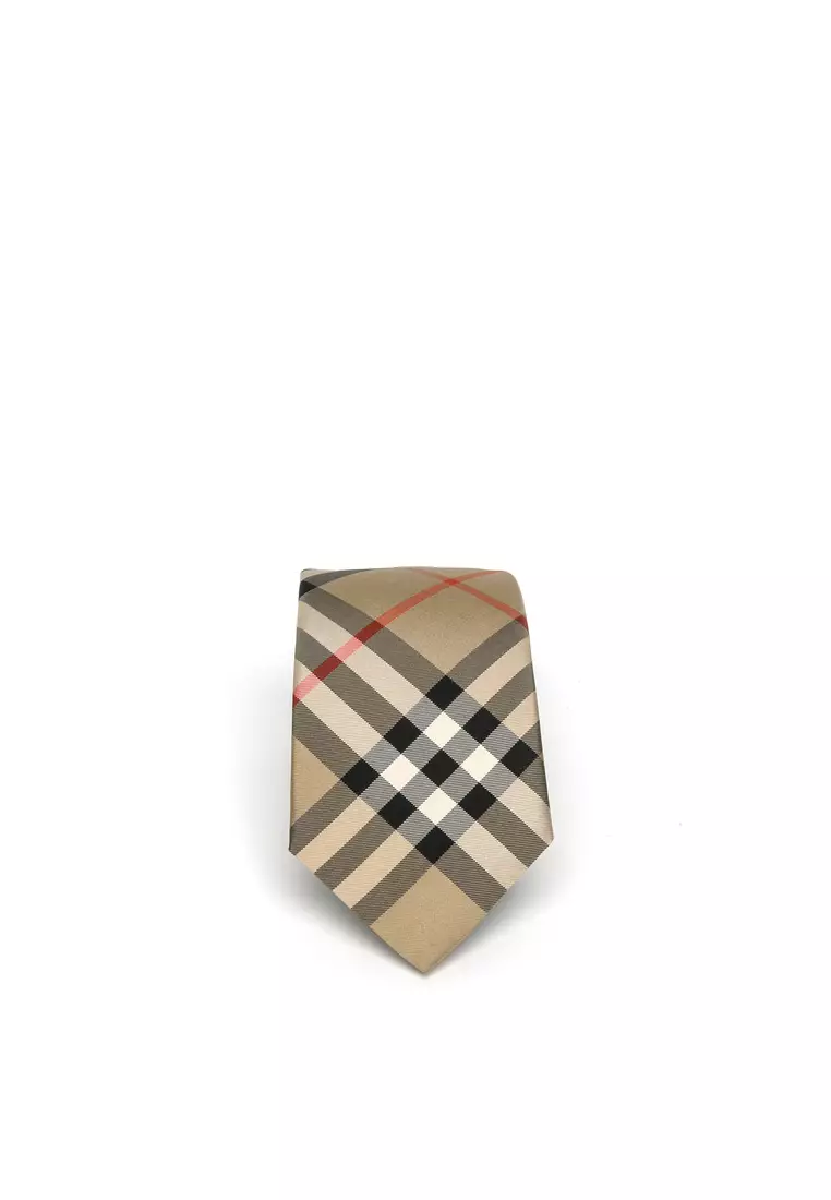 Burberry Brown Monogram Check Classic Cut Tie