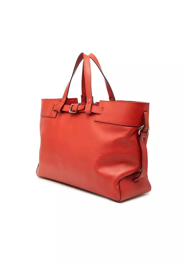 Pre-Loved Gucci Calfskin Buckle Satchel