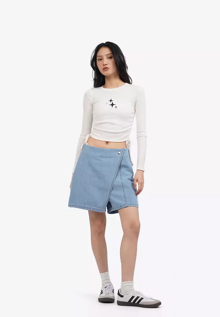 Long Sleeve Top with Side Drawstring