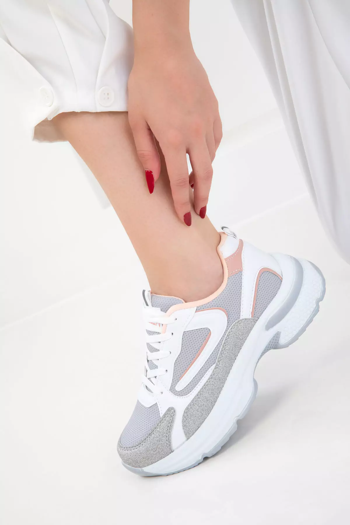 Ice-White-Powder Women's Sneaker 19686