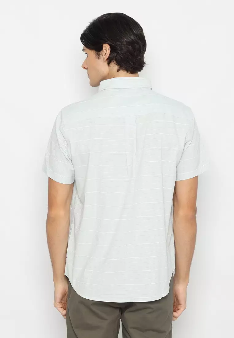 RBJ Kemeja Yarndyed Salur Hijau Regular Fit Pria