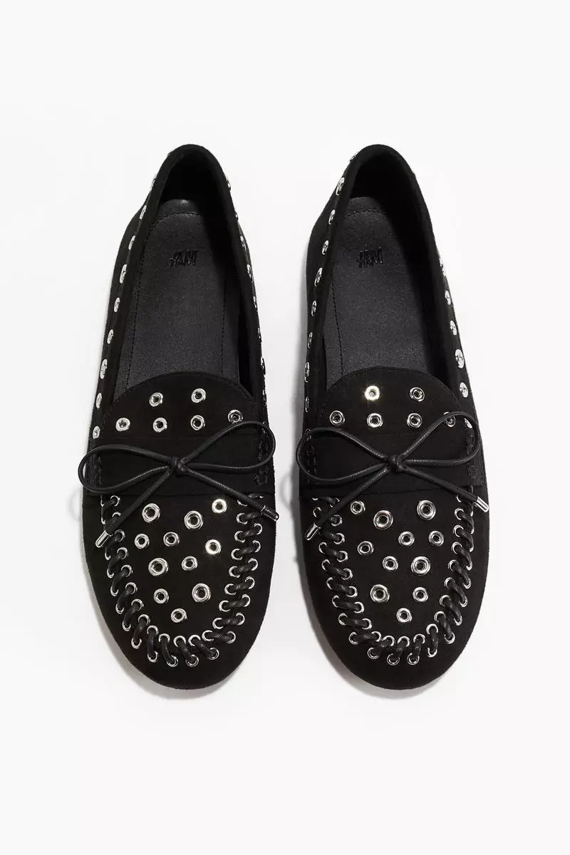 Eyelet-embellished loafers
