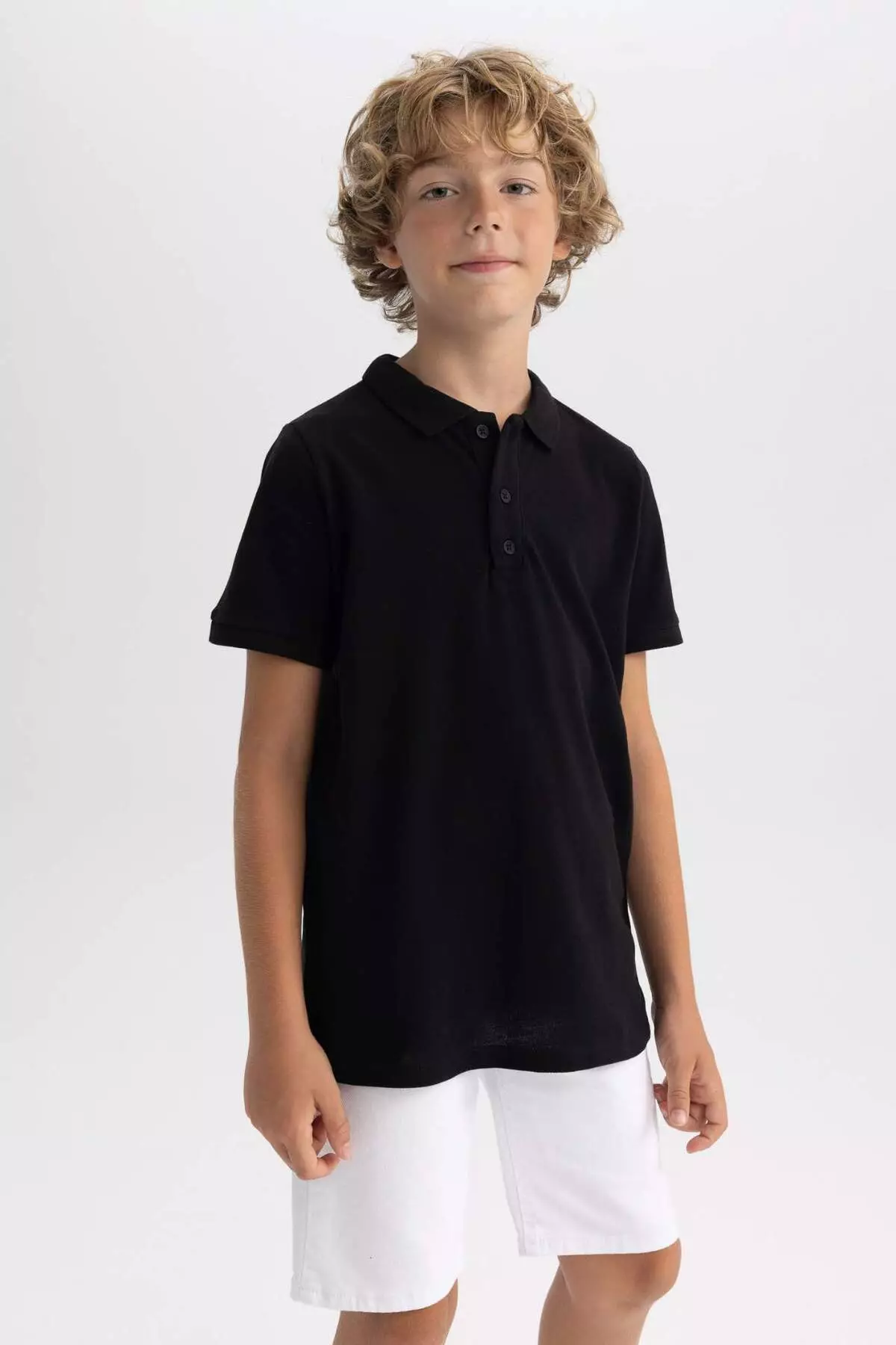 Boy's Pique Short Sleeve Basic Plain Polo T-Shirt B0668A8Ns