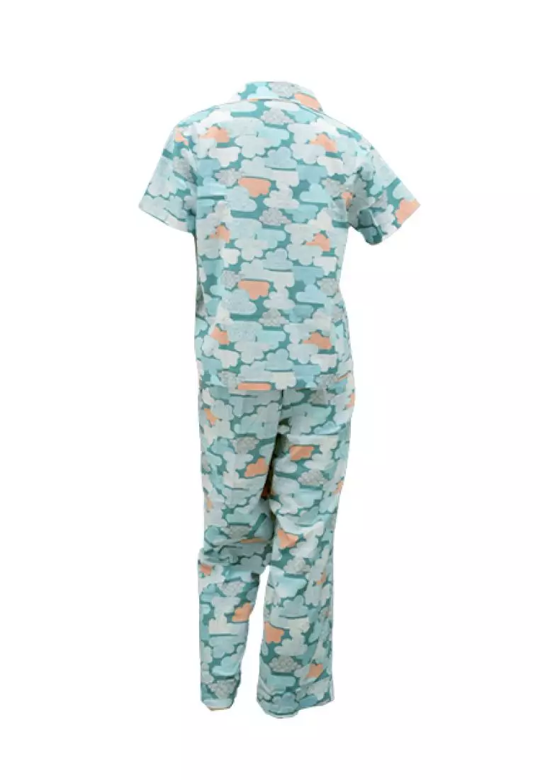 Luludi Piyama LNP 5122 - Hijau Motif Awan