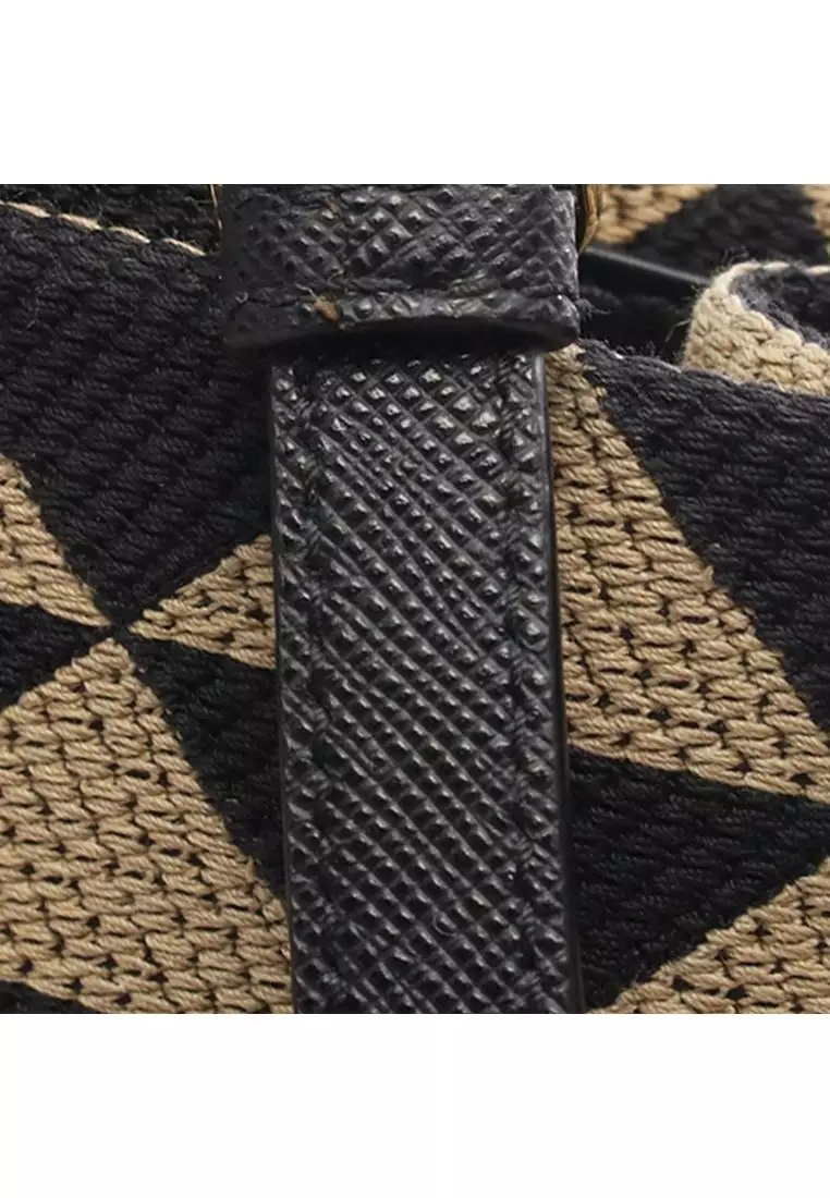 Pre-Loved Prada Small Canvas Symbole Triangolo Satchel