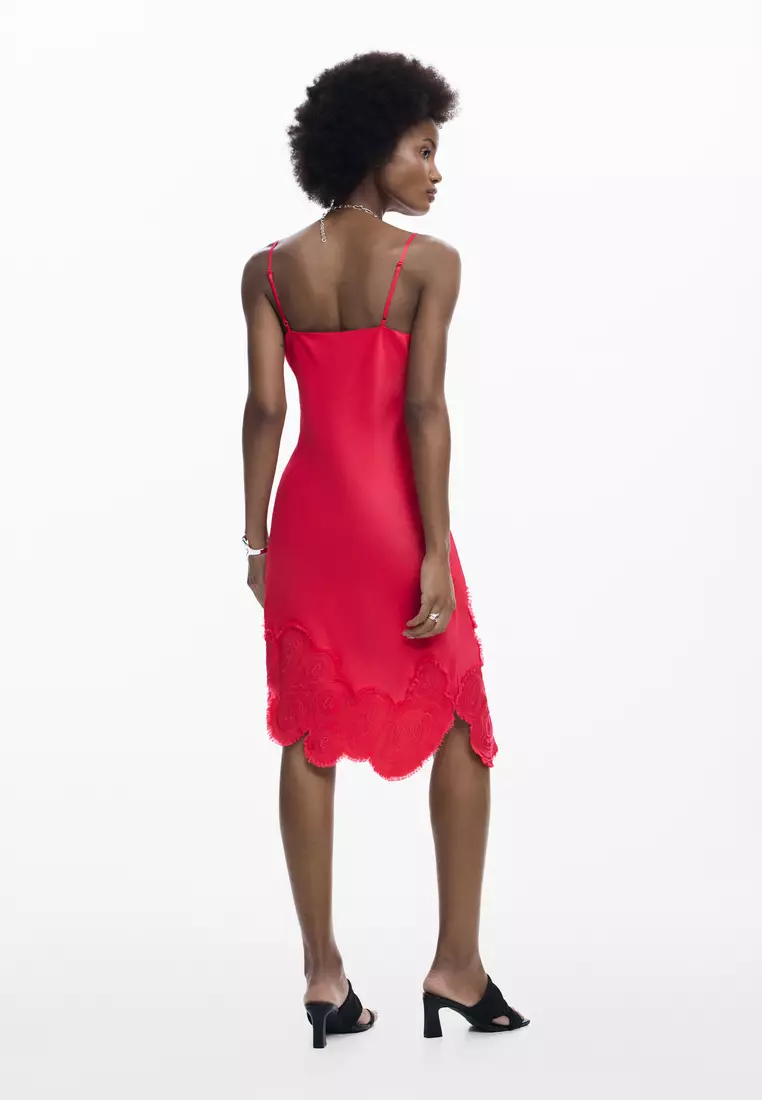 asymmetric slip dress Asymmetric Satin Lace Slip Dress – The Style Manager
