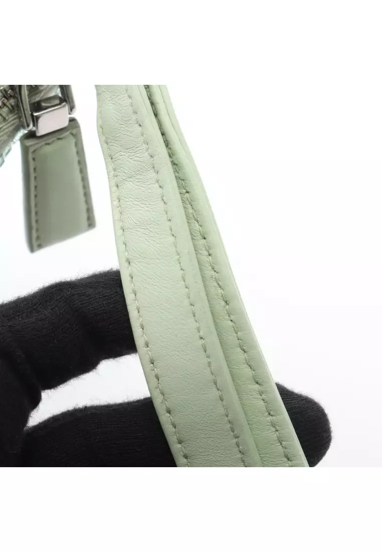 Pre-Loved Prada Shoulder bag satin Light green