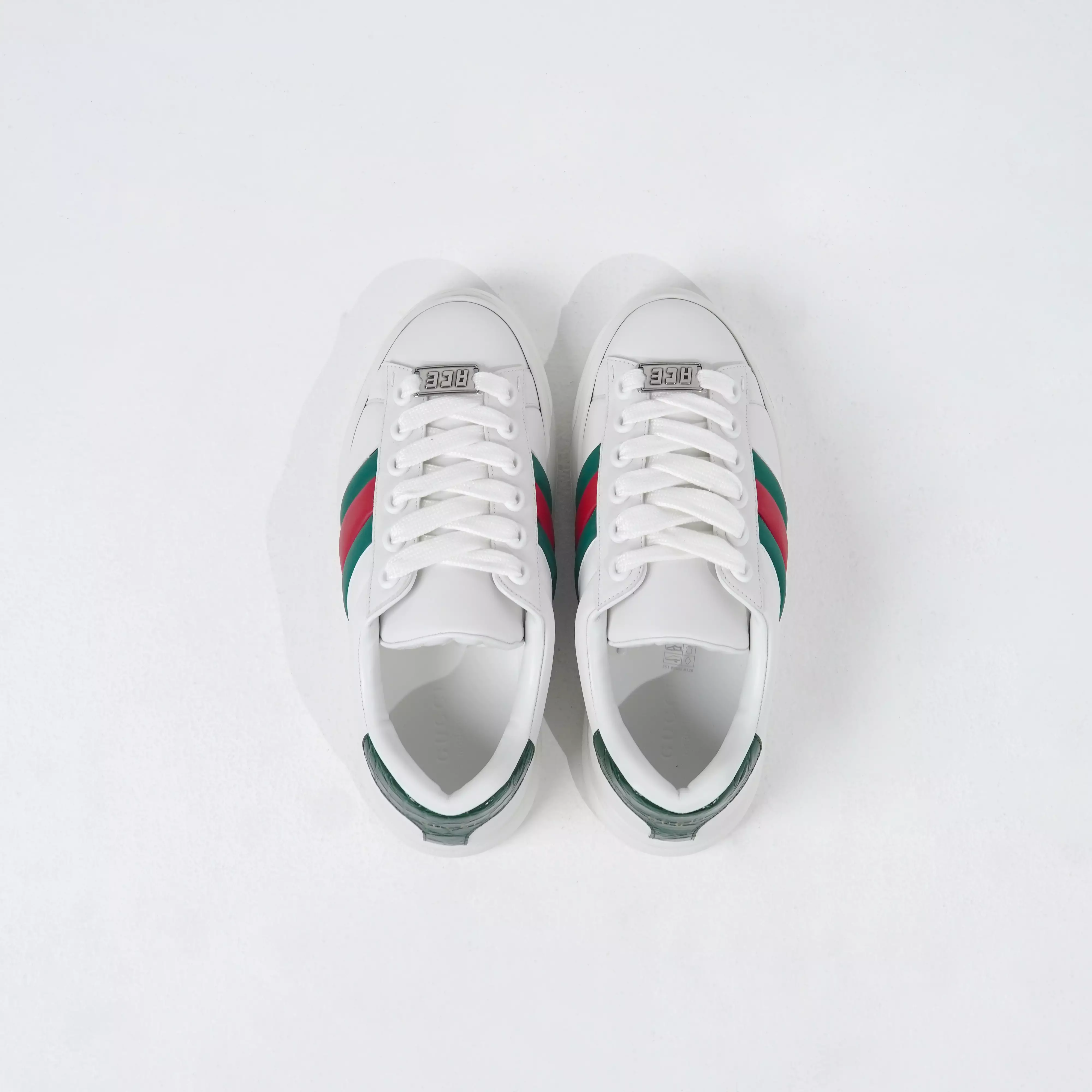Sepatu GUCCI ACE TRAINER STRIPE RED GREEN WHITE SNEAKER 100% ORIGINAL