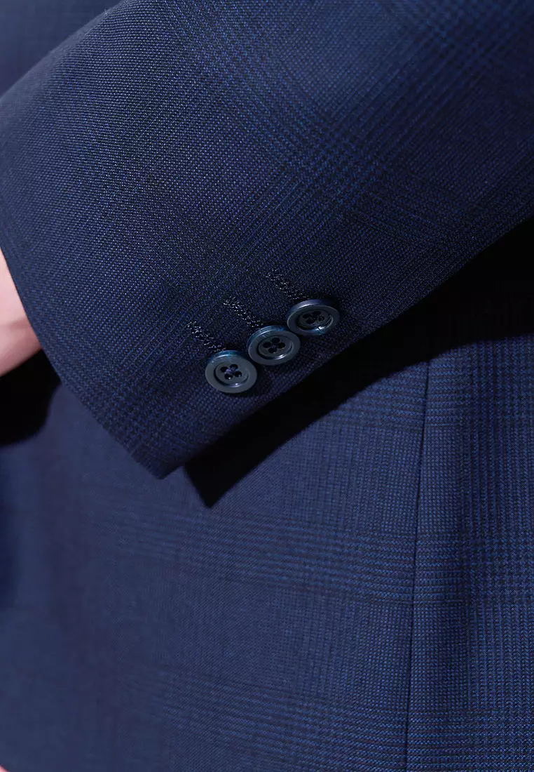 Midnight Blue Check Leisure Suit