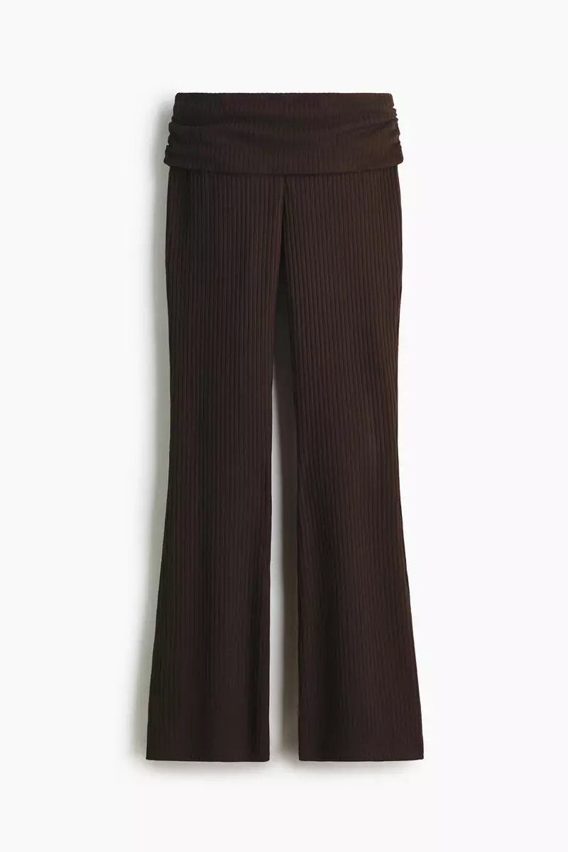 Rib-knit foldover-waist leggings