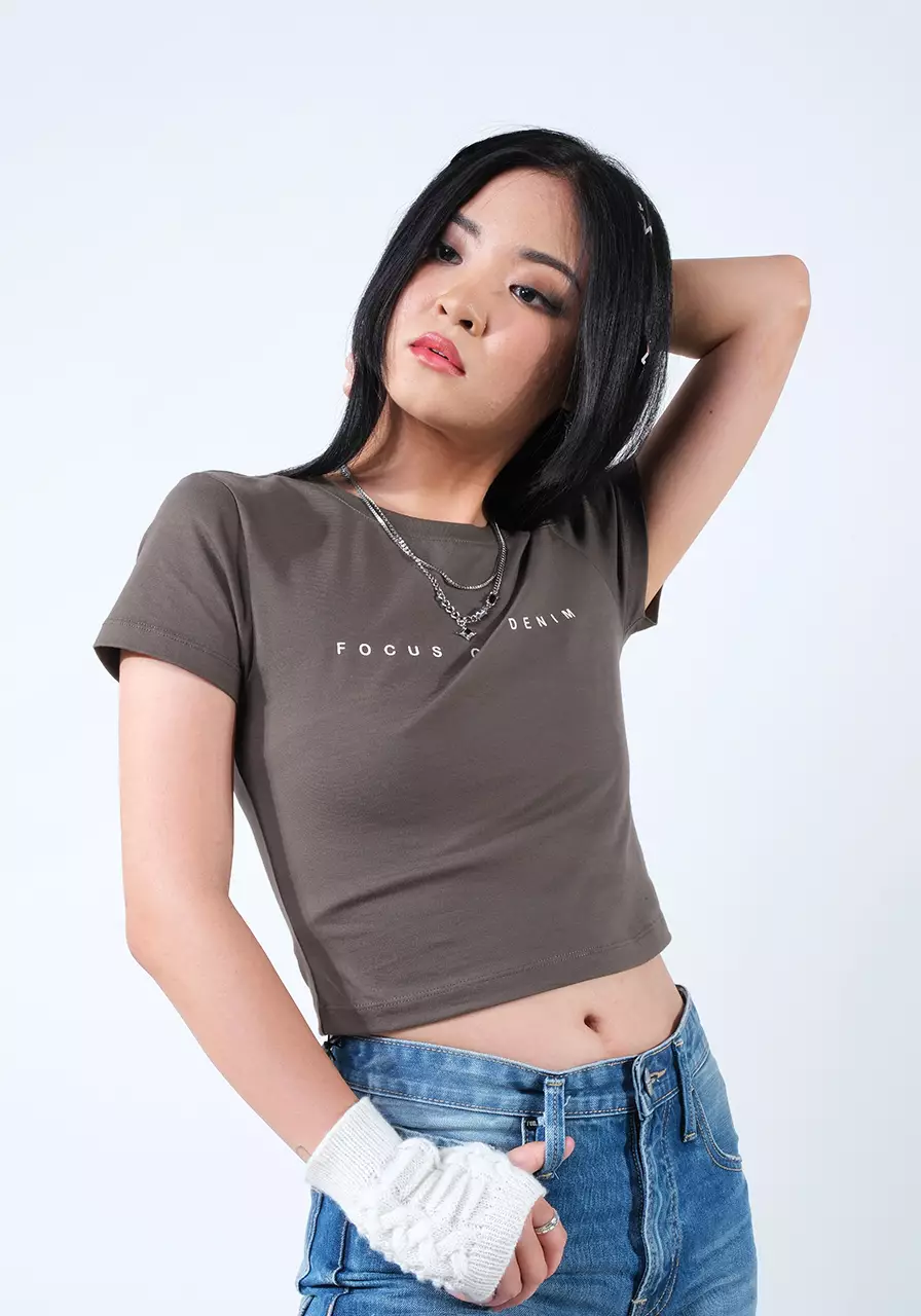 Kaos Wanita Baby Tee Blu Olive