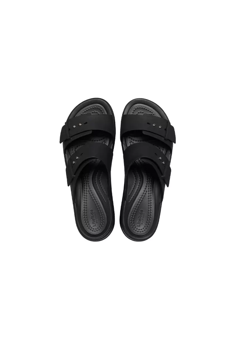 Women's Brooklyn Buckle Low Wedge in Black
