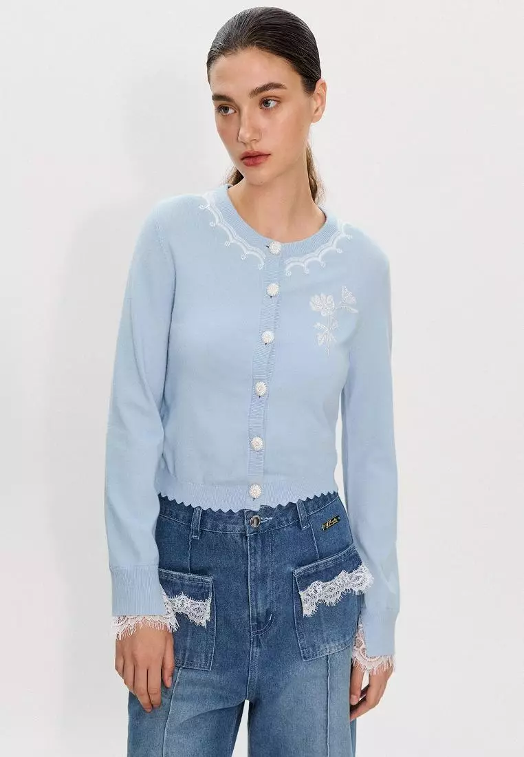 Embroidered Floral Cardigan