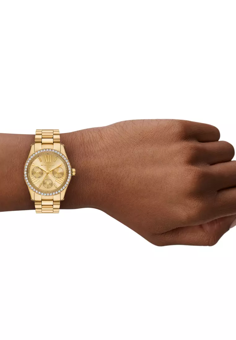 Michael Kors Women's Lexington Chronograph Watch ( MK4982 ) - Quartz, Gold Case, Round Dial, 16 MM Gold Stainless Steel Band