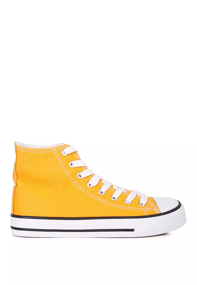 Discount on London Rag  shoes - SKU: Yellow High Top Basketball Canvas Sneakers