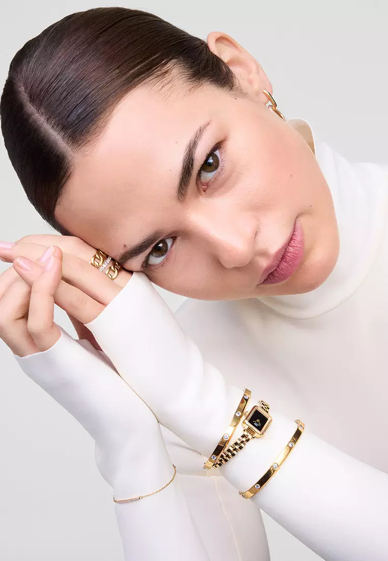 Quadro Mini Arch 3-Link Onyx Sunray Gold Women Watch stainless steel watch DW Official Authentic Original