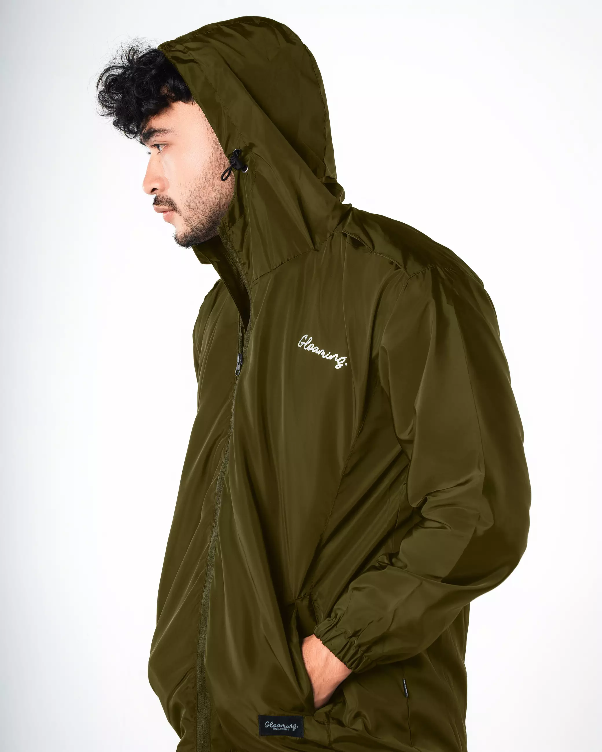 Jaket Parasut Pullover Waterproof Green Army