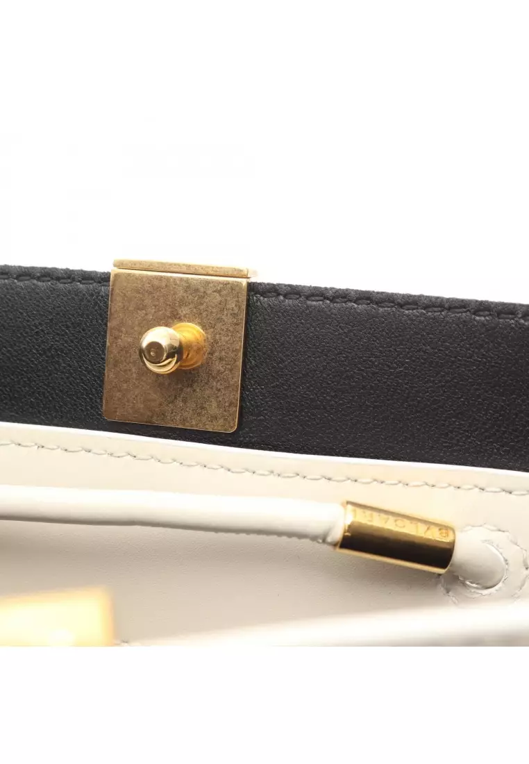 Pre-Loved Bvlgari BVLGARI × ALEXANDER WANG serpenti Handbag tote bag leather off white
