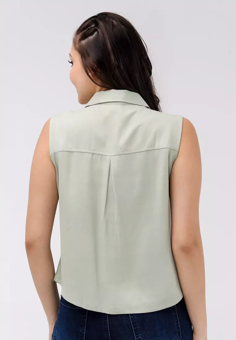 Single Twill Woven Sleeveless Blouse