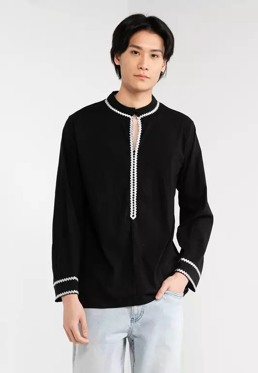 Men’s Collar Embroidered Shirt