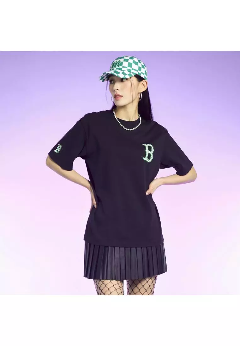 MLB■Color Graphic Overfit T-shirt★送料込 MLB Boston Redsox Monogram All Over Tee Beige – voilà.id