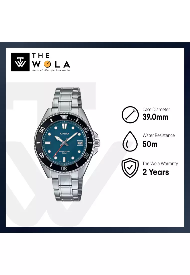 MDV-10D-2A1 Men Analog Watch Silver Stainless Steel Strap
