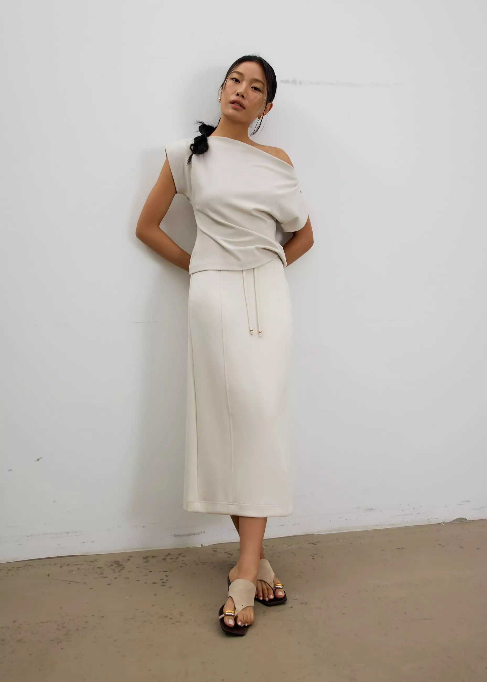 Rok Wanita - Neoprene High Waist Column Midaxi Skirt