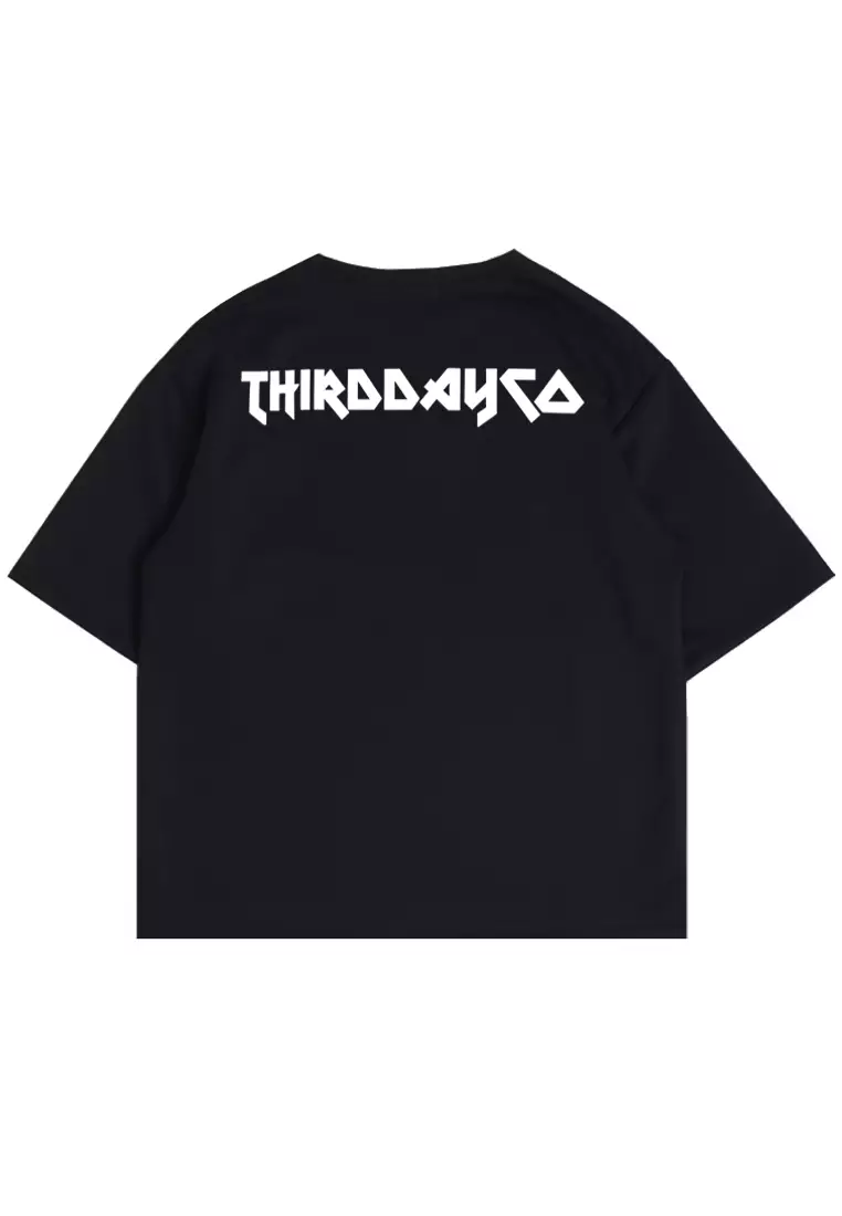 MTK57 Kaos Oversize Distro Pria Thirddayco Back Hitam