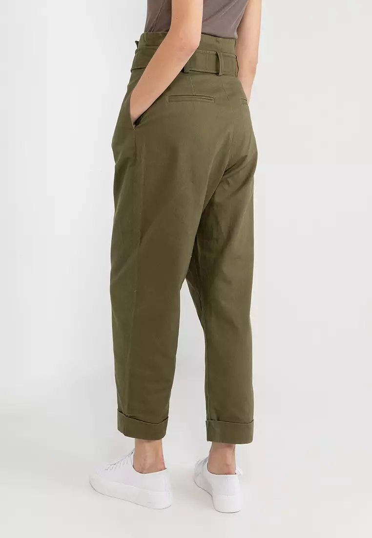 Green paperbag trousers store
